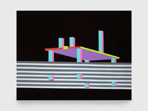 Ben Jones, Concept Unification-Dog Table 1, 2010. Acryla-gouache on canvas, 48 x 60 in, 122 x 152 cm