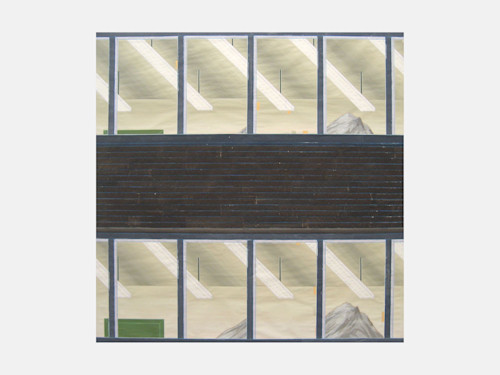 John Hodany, Twin-Studios, 2005. Acrylic on paper, 54 x 54 in, 138 x 138 cm