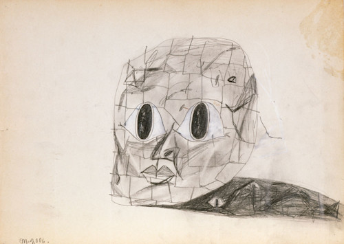Eddie Martinez, Blockhead, 2006. Pencil and acrylic on paper
