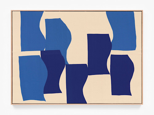Ethan Cook, Origin, 2022. Hand woven cotton and linen, framed, 50 x 70 in (127 x 178 cm)