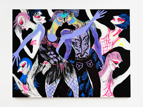 Constance Tenvik, Hush Now, 2021. Flashe, acrylic, oil, aqua oil on canvas, 150 x 200 cm (59 x 79 in)