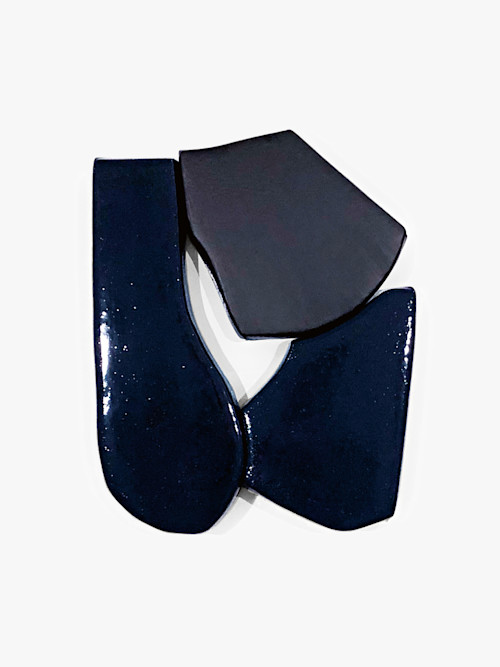 Justin Adian, Night Shiver, 2020. Oil enamel on canvas and felt over wood, 18 x 14 in (46 x 36 cm)