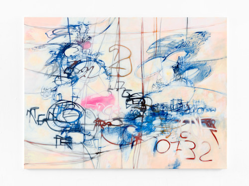 Jim Thorell, Railgun Ripping Solarsails, 2023. Oil on linen, 150 x 200 cm (59 x 79 in)