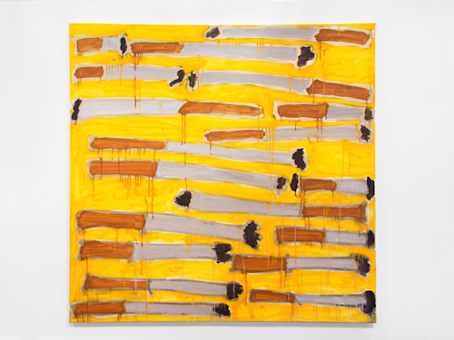 Katherine Bernhardt, Cigarettes, 2014. Acrylic on canvas, 71 x 71 in, 180 x 180 cm