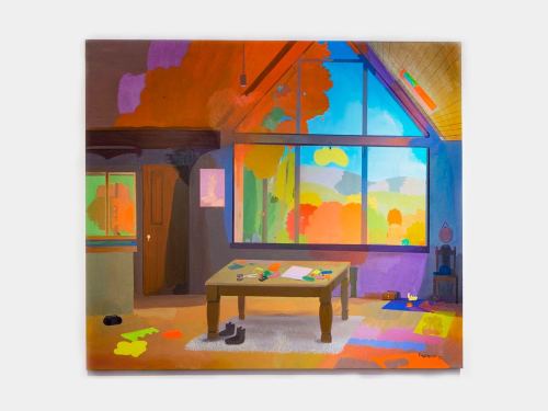 Daniel Heidkamp, Cutouts, 2016. Oil on linen, 78 x 101 in, 198 x 256 cm