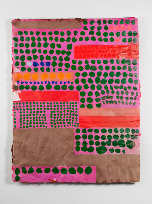 Brian Belott, Missing Doto, 2015. Cotton, flashe, acrylic on paper, 68 x 54 x 3 in, 173 x 137 x 8 cm