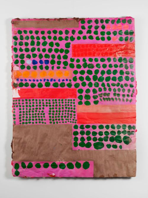 Brian Belott, Missing Doto, 2015. Cotton, flashe, acrylic on paper, 68 x 54 x 3 in, 173 x 137 x 8 cm