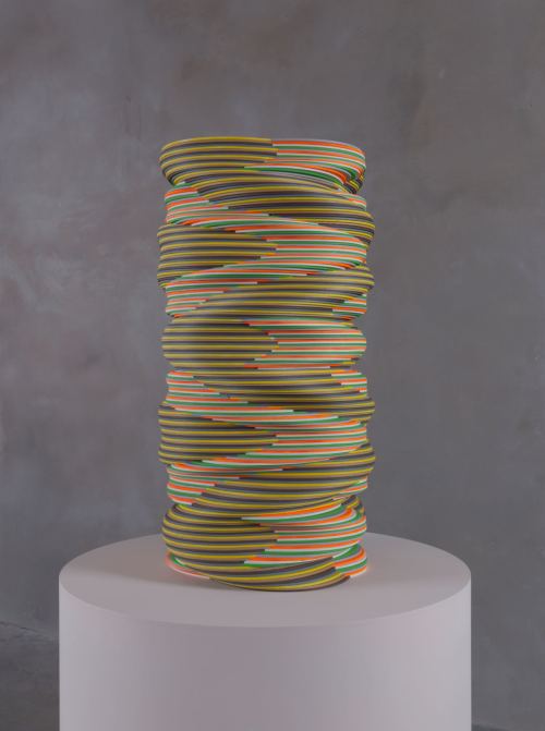 Ara Peterson, Untitled Tower, 2012. Acrylic paint on wood, 27 x 14 x 14 in, 69 x 35 x 35 cm