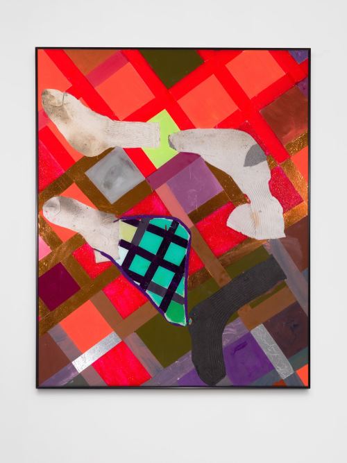 Brian Belott, 2016. Mixed media, reverse glass technique, 40 x 32 in, 102 x 81 cm