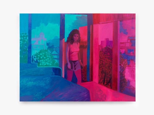 Daniel Heidkamp, Neon Detroit, 2018. Oil on linen, 35 x 46 in (89 x 117 cm)