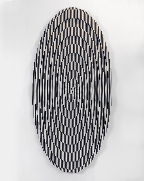 Ara Peterson, Forced Spiral, 2012. Wood and acrylic paint 59 x 28 x 3 in, 150 x 71 x 8 cm