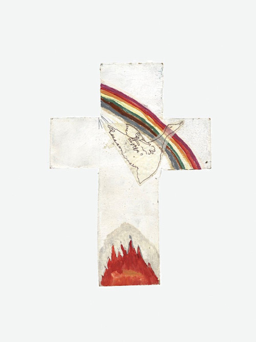Anna Norlander, Cross, 2003. Acrylic on wood, 6 x 4 in, 14 x 11 cm