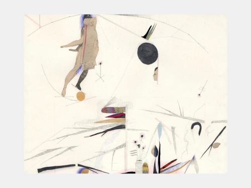Joseph Hart, Untitled Glimpse, 2006. Prismacolor pen, gesso, pencil and collage on paper, 14 x 18 in, 35 x 45 cm