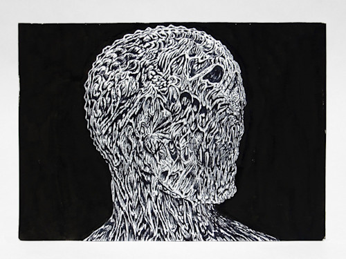 Mat Brinkman, Three Heads for Three Days of Struggle 1, 2013. Sumi ink on paper, 8.25 x 11.5 in, 21 x 28 cm