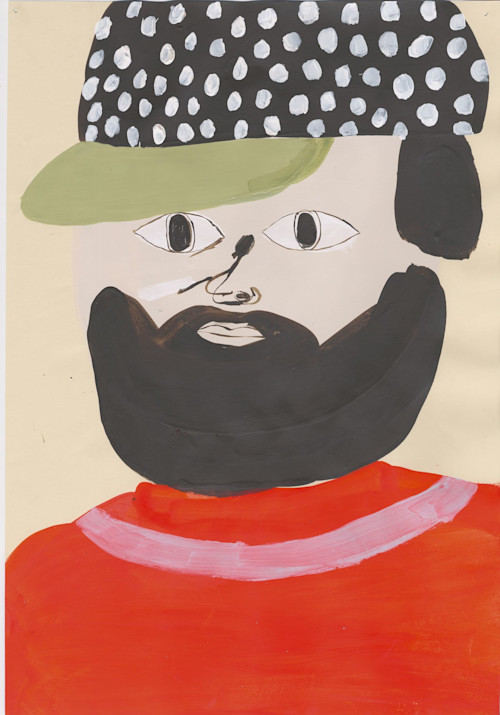 Eddie Martinez, Polkadot Playa, 2005. Enamel, acrylic on paper
