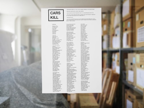 Karl Holmqvist, Cars Kill, 2019. 