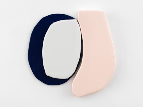Justin Adian, Satisfyer, 2019. Oil enamel on canvas and felt over wood, 21 x 21 in, 53 x 53 cm