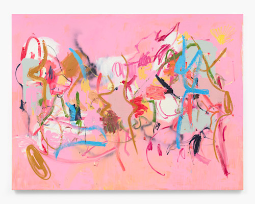 Ammon Rost, Stars You Steer By, 2021. Oil, acrylic, spray paint on canvas, 64 x 84 in (163 x 213 cm)