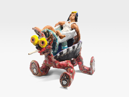 Sharif Farrag, Bathtub Dog, 2023. Glazed ceramic, 12 x 8 x 7 in (33 x 20 x 18 cm)