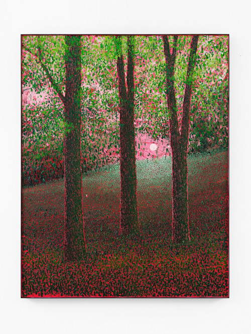 Ross Caliendo, 3 Witches, 2023. Oil and acrylic on canvas with wood frame, 57 x 45 in (145 x 114 cm)