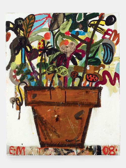 Eddie Martinez, Spastic Plant, 2008. Mixed media on canvas, 30 x 24 in, 76 x 61 cm