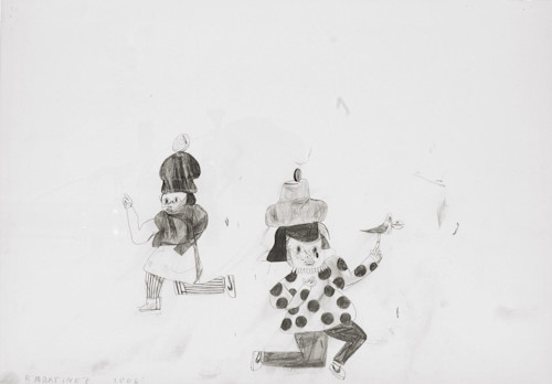 Eddie Martinez, Clearly, Feelin it Now, 2006. Pencil on paper, 13 x 18 in, 33 x 46 cm