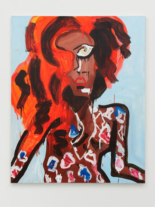 Katherine Bernhardt, Mermaid Rihanna, 2011. Acrylic on canvas, 60 x 48 in, 152 x 122 cm