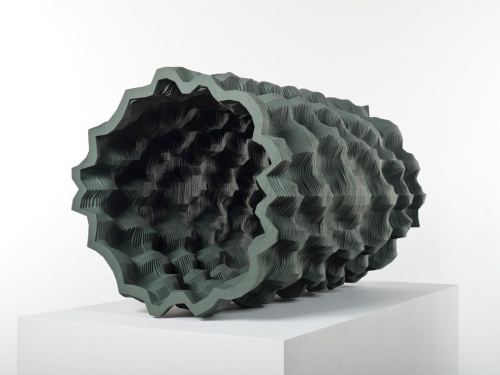 Ara Peterson, Dark Green Tube, 2010. Wood and acrylic paint, 22 x 22 x 37 in, 56 x 56 x 94 cm