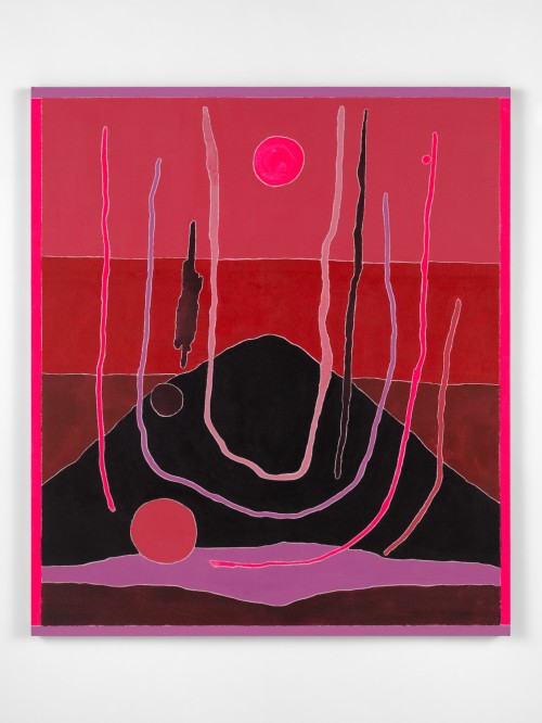 Russell Tyler, Radioactive Dawn, 2020.  Acrylic on canvas, 48 x 42 in, 122 x 107 cm