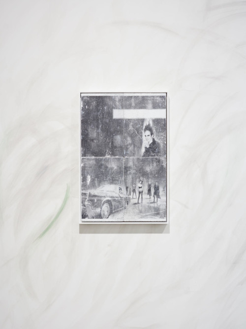Viktor Fordell, The Kindness of Strangers, 2016. Concrete, wood, print transfer, acrylic, coal, glue, 24 x 17 in, 62 x 42 cm