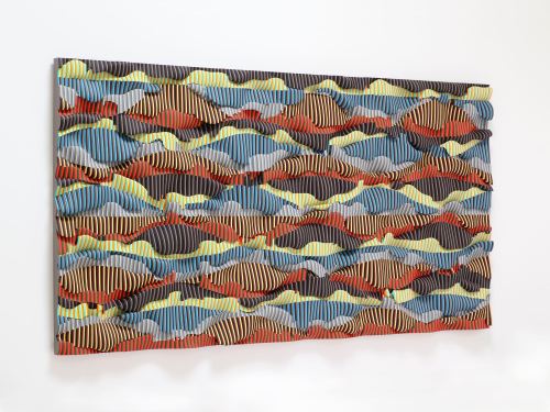 Ara Peterson, Untitled, 2013.  Wood and acrylic paint, 48 x 96 x 4 in, 122 x 243 x 10 cm