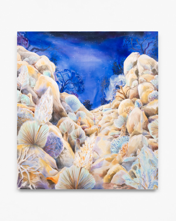Acrylic and ink on poplin, 69 x 62 in (175 x 157 cm)