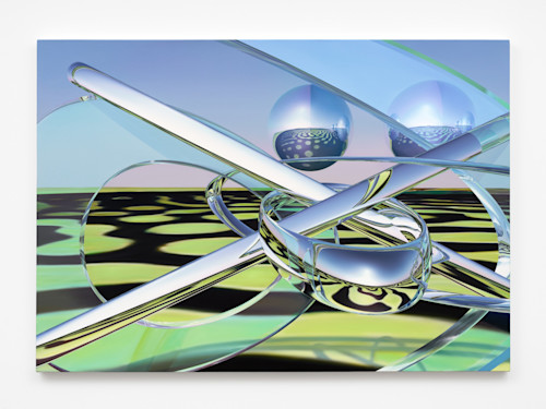 Chanel Khoury, Interface, 2026. Oil on canvas, 35 x 50 in (89 x 127 cm)