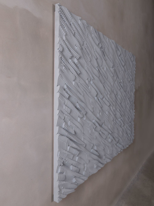 Ara Peterson, Panel (Silver, Gray), 2011. Acrylic paint on wood, 58 x 80 in, 147 x 203 cm