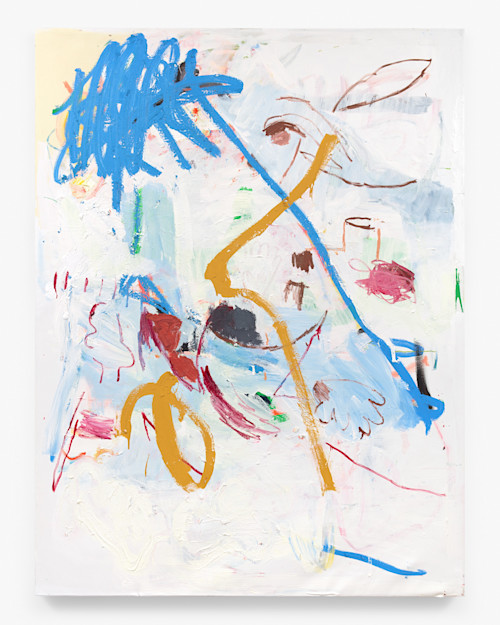 Ammon Rost, Equated, 2021. Oil, acrylic, spray paint on canvas, 84 x 64 in (213 x 163 cm)