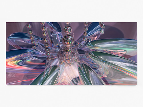 Chanel Khoury, Lotus, 2022. Oil and ink on canvas, 48 x 100 in (122 x 254 cm)