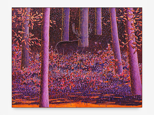 Ross Caliendo, At Night, 2023. Oil and acrylic on canvas with wood frame, 71 x 92 in (180 x 234 cm)