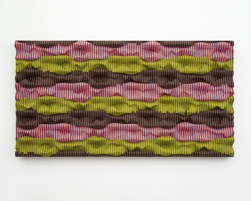 Ara Peterson, Wavepack, 2012. Acrylic paint on wood, 30 x 56 x 4 in, 76 x 142 x 8 cm