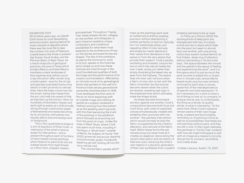 Ethan Cook, Family Tree, Catalogue. 