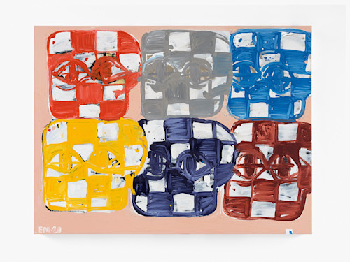 Eddie Martinez, BH Grid No. 8, 2020. Oil and spray paint on canvas, 30 x 40 in (76 x 102 cm)