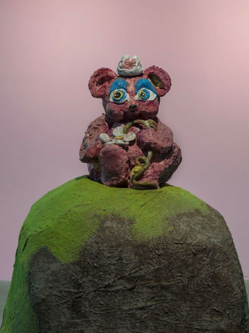 Alake Shilling, Big Eyes Bear, 2018. Installation from Monsoon Lagoon solo exhibition 356 Mission, Los Angeles